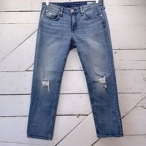 Rag & Bone DRE Low-Rise Slim Boyfriend Distressed Jeans Size 28 Made In The USA